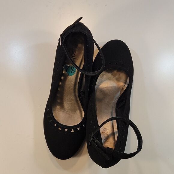 NICOLE NUBUCK FAUX SUEDE WOMEN"S ROUND TOE WEDGE HEEL SHOE - Picture 6 of 14